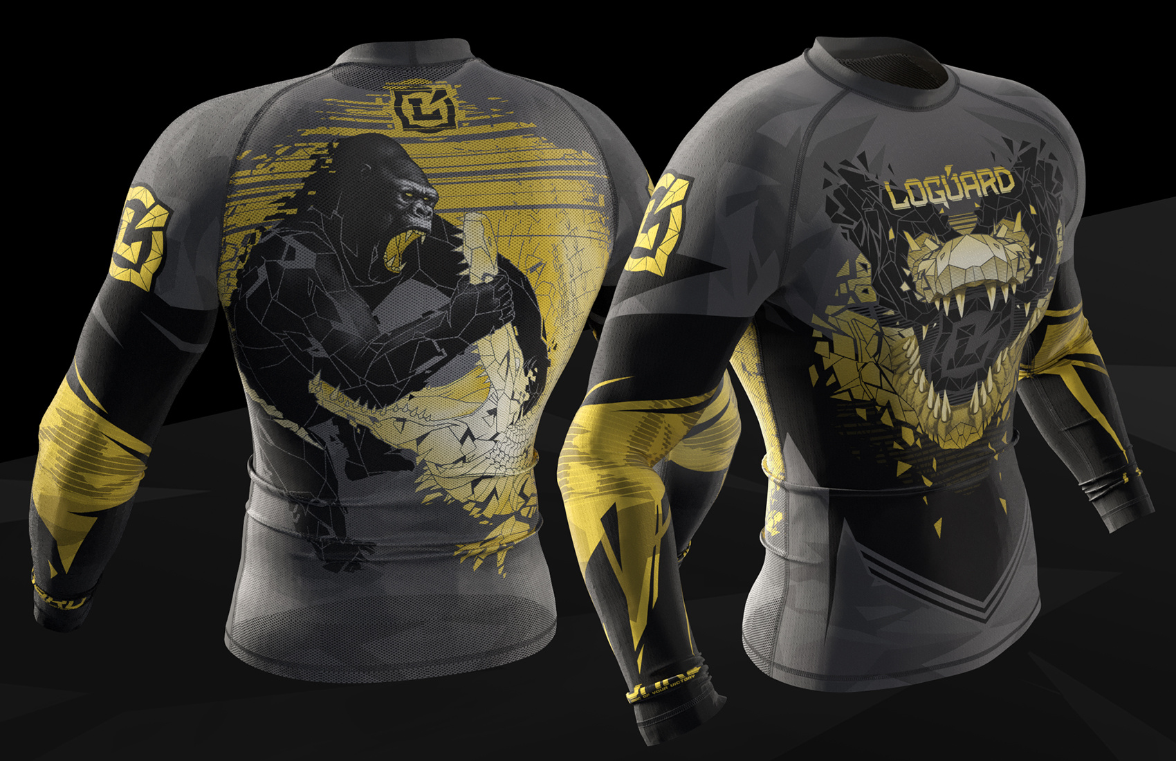 Rashguard design - No.2 "Сonfrontation"​​​​​​​ 3d clothing bjj brand design brutalism design fashion fightwear illustration jiu jitsu logo