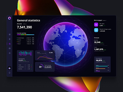 Orion UI kit – data visualization and charts templates for Figma ai chart charts dashboard dataviz desktop hex hexagon overview planet product saas screen service space statistic tech template universe widgets