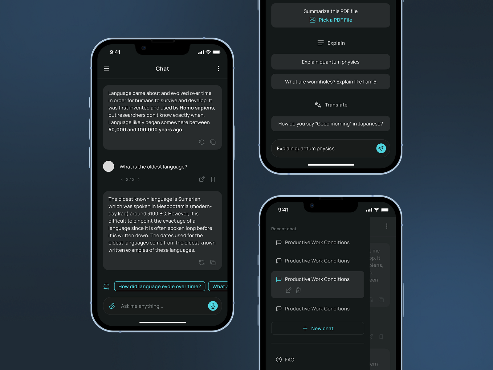 Chatbot App Dark Mode by Albertus Pradana on Dribbble