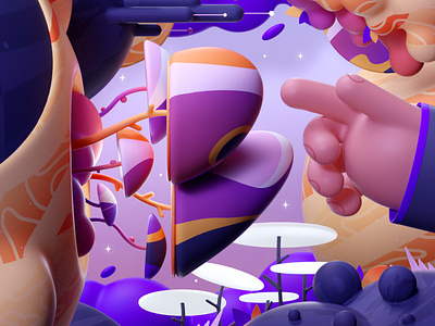 Mushroom Touch 2d 3d branding colors design graphic graphic design illustration motion graphics mushroom shape