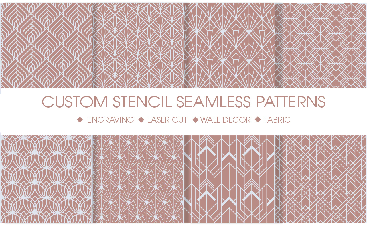 Example of Custom Floral & Geometric Stencil Design