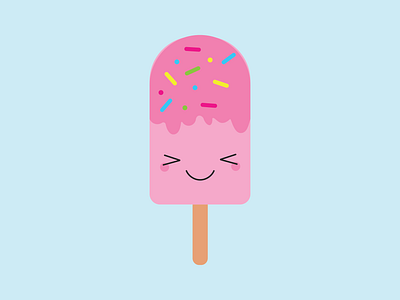 Strawberry Ice Cream adobe illustrator adorable adorable food bright cheerful colourful cute cute food food happy food ice cream illustration kawaii kawaii dessert kawaii food kawaii ice cream strawberry strawberry ice cream vector