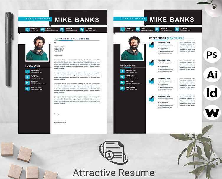 Cost Estimator Resume Template by Attractive Resume on Dribbble