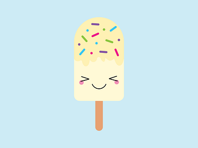 Vanilla Ice Cream adobe illustration adorable adorable food bright cheerful colourful cute cute food dessert food happy food ice cream illustration kawaii kawaii dessert kawaii food kawaii ice cream vanilla vanilla ice crea vector