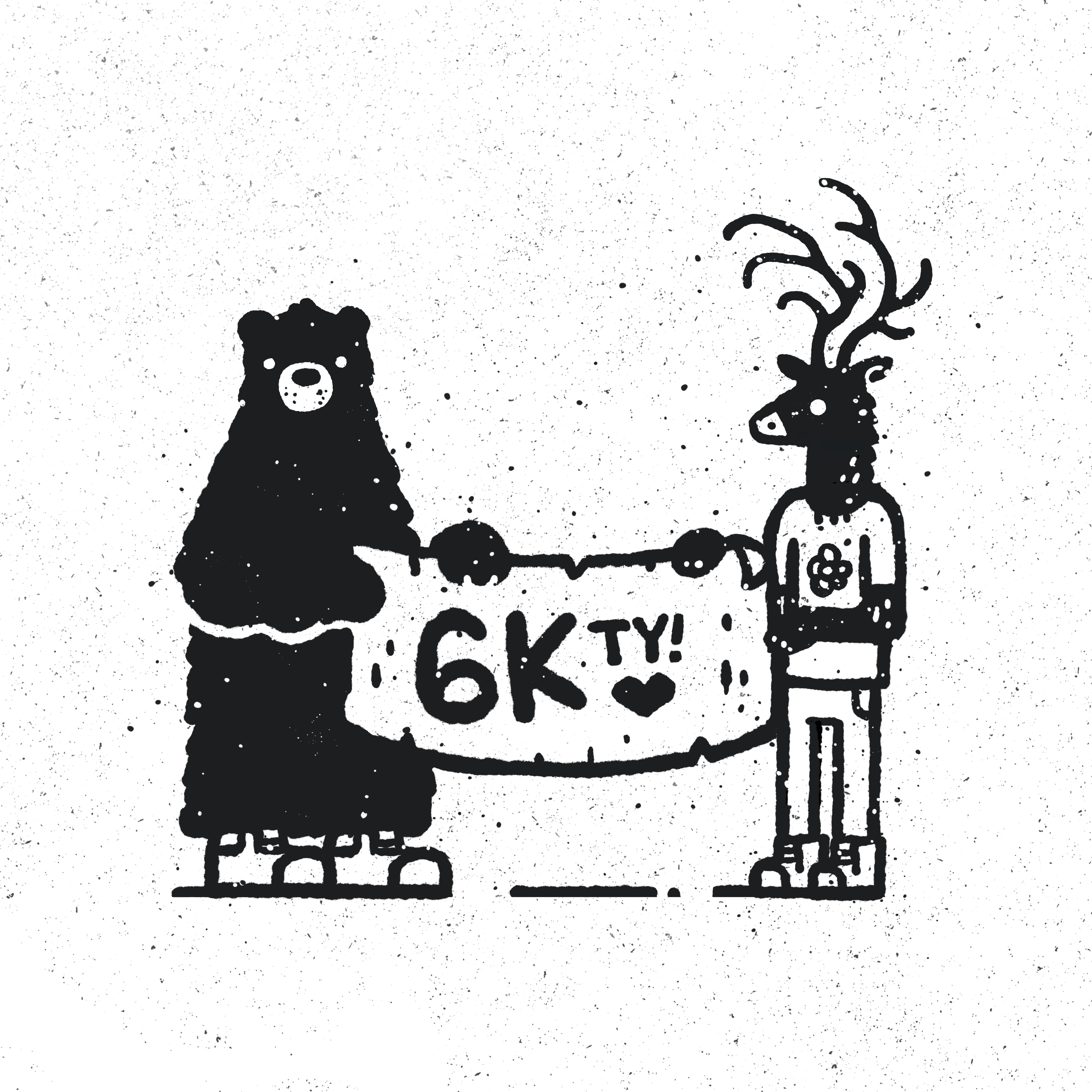 6K! animal antlers bear bears deer doe forest grizzly illustration woods