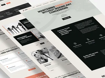 Endoscope repairing company website inner page design classy company contact us page design endoscope repairing service homepage inner page landing landing page minimal modern service page website trendy ui ui trend uiux webdesign website