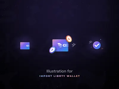 Illustration- Import Librty wallet app app illustration art branding creative design figma graphic design illustration logo not ui vector wallet