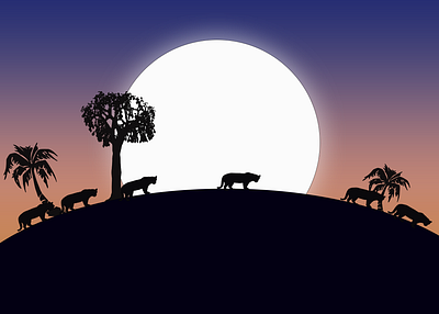 Wild animal scenery design graphic design vector