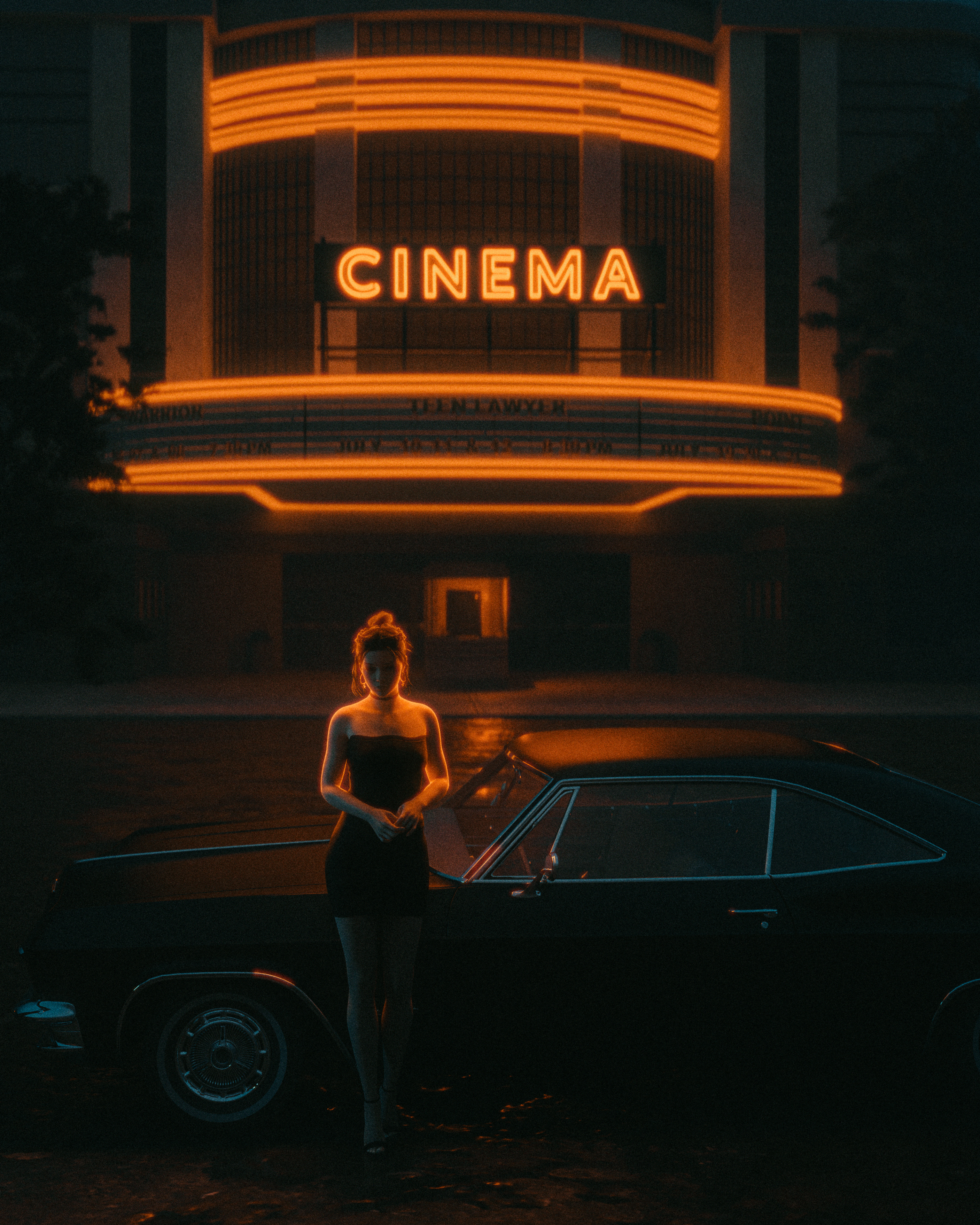 cinema 3d cinema cinematic city dark digital art