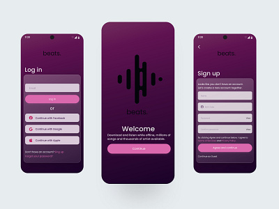 Music app onboarding process app mobile design onboarding ui uiux