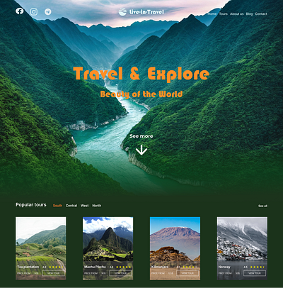Main page for travel agency (var2) branding concept design educational