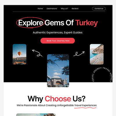 Travel Agency Landing Page figma graphic design landing page tarvel ui uiux ux website