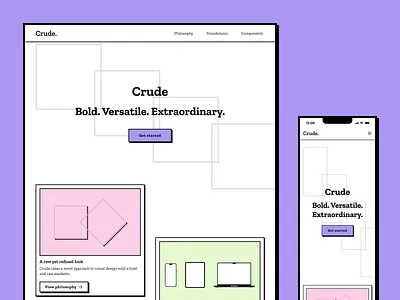 Crude - Neubrutal Design System app app design component library design system neobrutalism neubrutalism pattern library user experience user interface website design