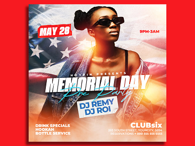 Memorial Day Flyer Template patriot