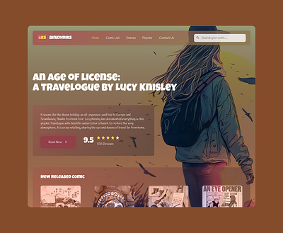 BinKomiks Landing Page Sample branding clean comics graphic design minimalism story ui web design