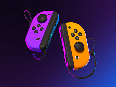 Let's Play! 🏄🏼‍♂️ ✨🎮 3d art cinema 4d corona render design game icon illustration illustrations joycon nintendo ui