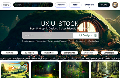 Stock Photography UI Design graphic design modern i̇nterface photography web stock ui web page