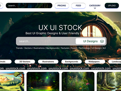 Stock Photography UI Design graphic design modern i̇nterface photography web stock ui web page