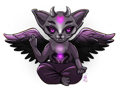 satan cat 👾 art cat character cute design digital illustration kawaii procreate