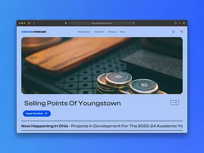 Youngstown Forward - Website Hero Section app clean design flat hero hero section home page site ui uiux web web design webdesign website