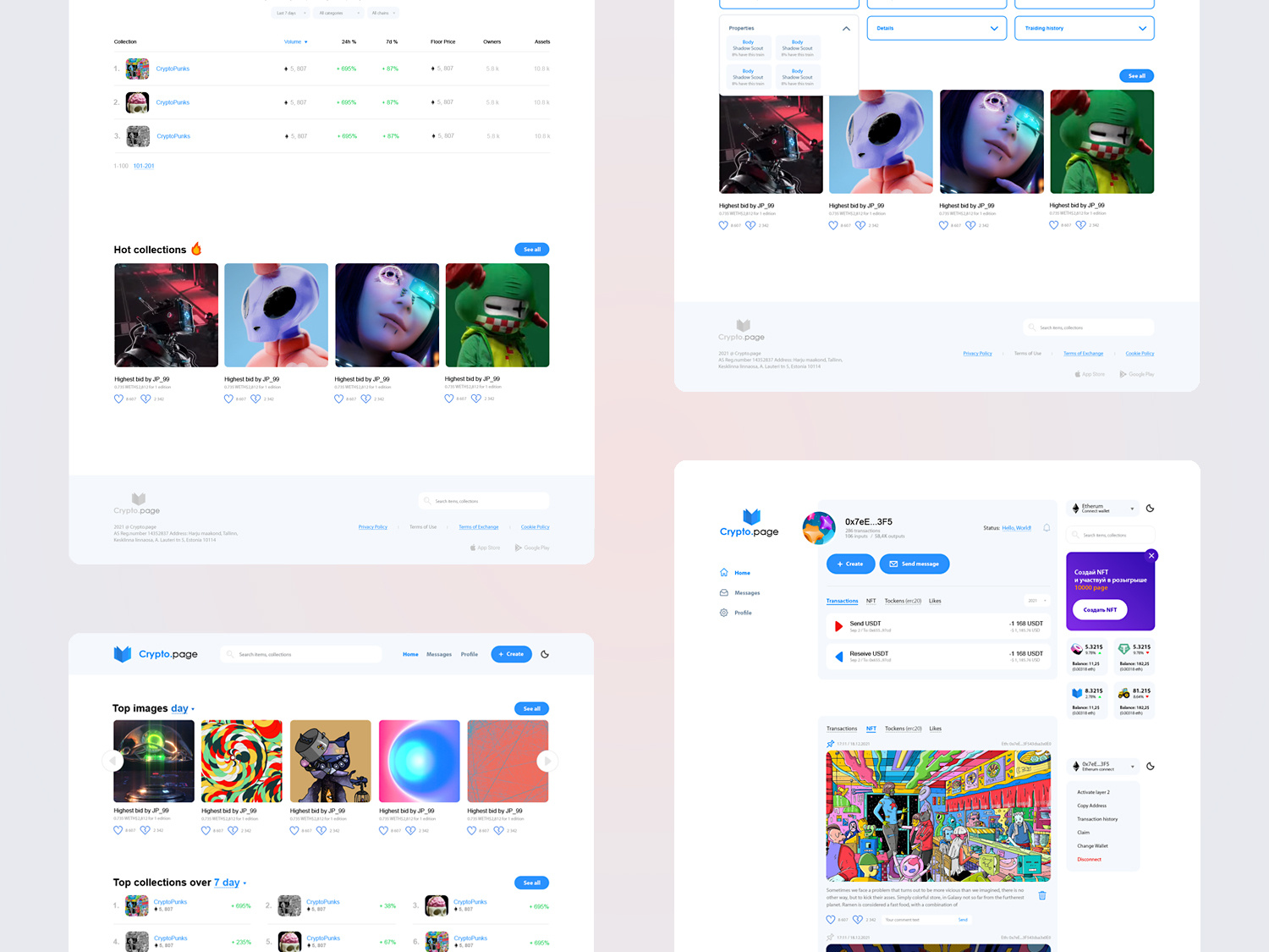 Crypto.page bitcoin btc client crypto graphic design human interface marketing site social network ui user experience ux web web app website
