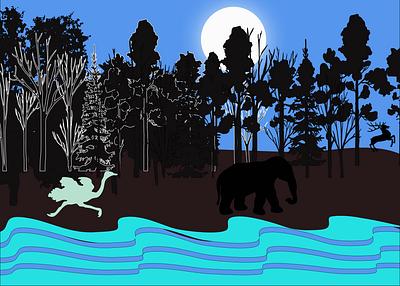 Wildlife scenery design graphic design vector