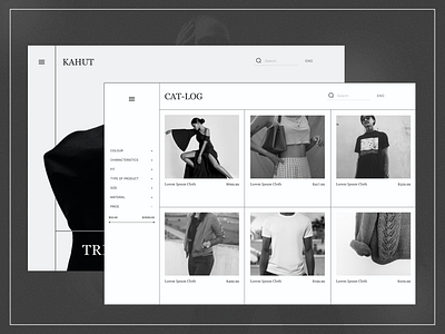 KAHUT - Home Page & Cat-Log animation app clothe brand clothing clothing ui design graphic design homepage ui hompage motion graphics typography ui ux web web design web illustration web ui web uiux website zara website