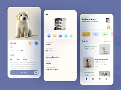 Pet Adoption App Design animal app design dog food store mobile mobile app mobile app design pet pet adoption pet care pet design pet food store pet lover pet shop pet store sylgraph ui design