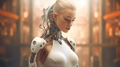 Cyborgs:Advancement or Threat? 🤖 beehaya cover coverinetsy coverinfiverr cyborgs cyborgwoman etsy fiverr illustrationcyborg openai robot womancyborg