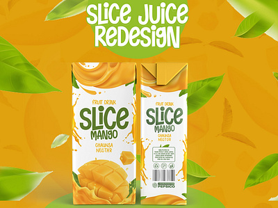 Slice Juice Packaging Redesign Concept branding graphic design juice packaging juice rebranding juice redesign concept logo mango juice nectar packaging design product design slice juice