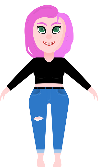 Elsie Moor 3d blender character female game human stylized