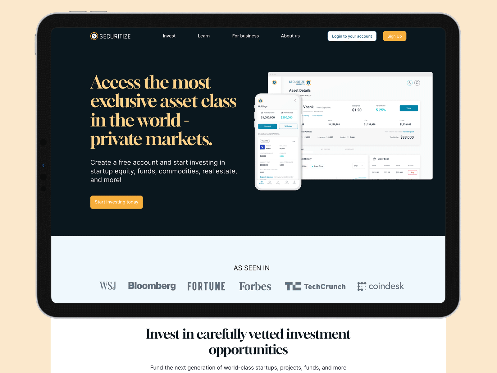Landing page for asset management startup 3d animation app branding drawing figma graphic design icon illlustrator illustration interface logo minimal mobile simple ui ux vector web website