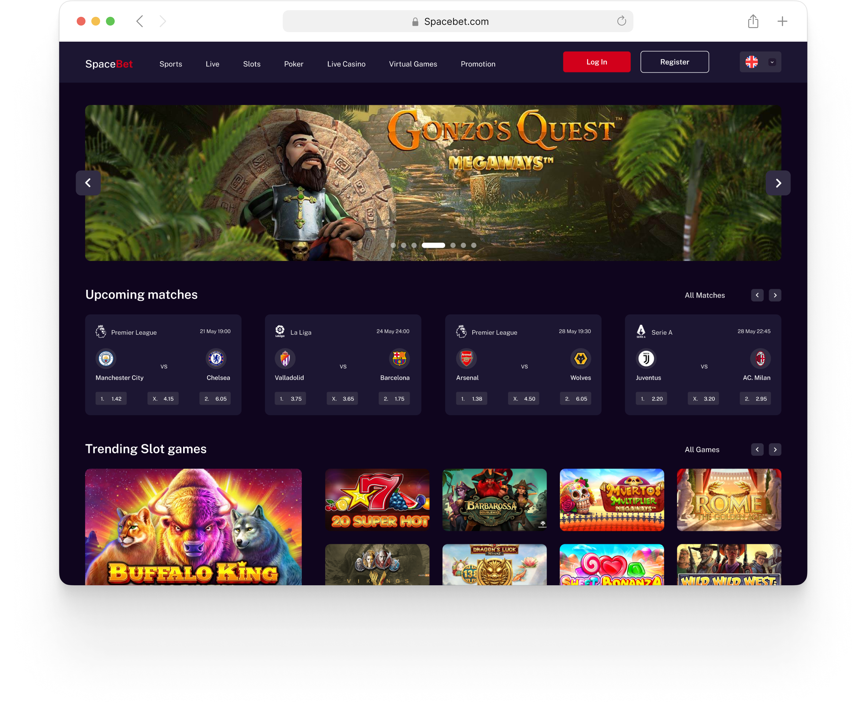 Betting Website UI Design betting casino casino website slot sport sport betting sport booking ui ux web web design web ui website design