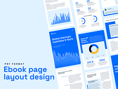 eBook Design book cover brand branding business chart data design ebook figma graphic design pdf report startup typography vector visualization