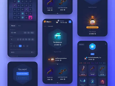 Bloxflip Roblox: Mobile casino app application bloxflip case casino crypto casino design gambling game ui illustration interface ios mines mobile mobile app design nft open p2e roblox user interface