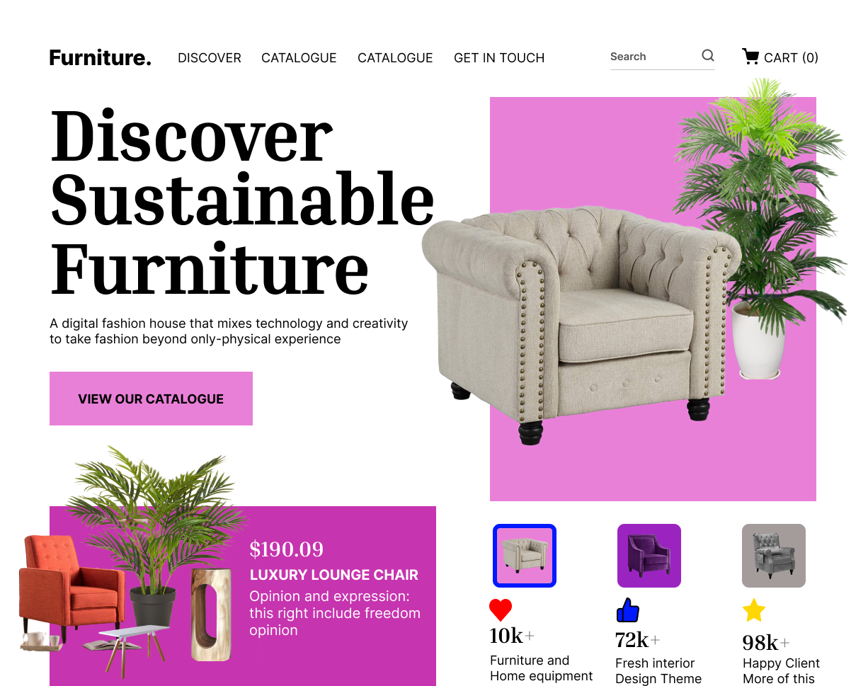 Furniture Landing page design 3d appdeign graphic design logo motion graphics ui web design