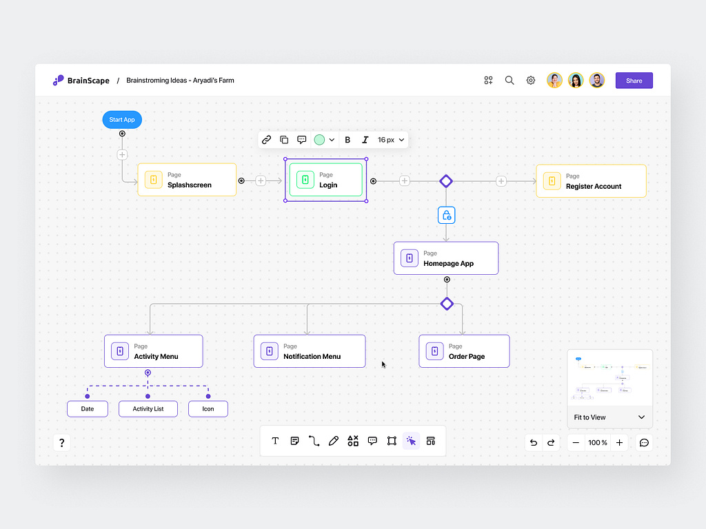 BrainScape - Online Board Collaboration by Hasna Azlya for Elux Space ...