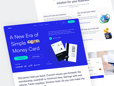 Dlors - Finance Landing Page bank banking banking website card card banking debit card digital banking finance finance landing page finance website fintech fintech landing page fintech website homepage landing page money ui uiux web website