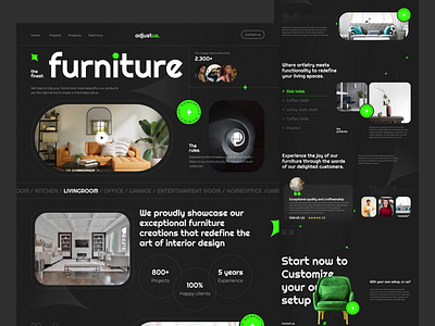 Interior & furniture website design graphic design ui ux website