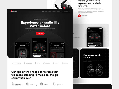 [Animation] Beatsbud - Landing page animation audio battery beats connect earbud earphone earpod home page interactions interation landing landing page motion tws ui ui design ux web website