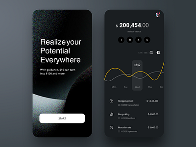 Places mobile app app design dark design financial fintech goals mobile app night mode places saving spending ui uiux
