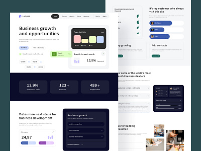 Business control Landing Page | Exploration app art bold bussines clean design detail grow homepage identity inves landing page mobile paragraph service startup ui ux web website