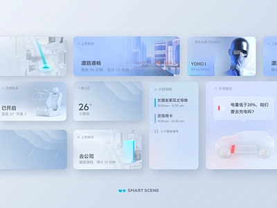 CAR SMART SCENE UI c4d car hmi ui voice