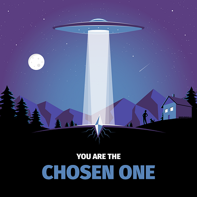 The Chosen One 👽⭐️ aliens aliens drawing aliens poster cartoon composition crystal design drawing illustration landscape moon night night sky poster design poster drawing spaceship stars stars in the sky the chosen one