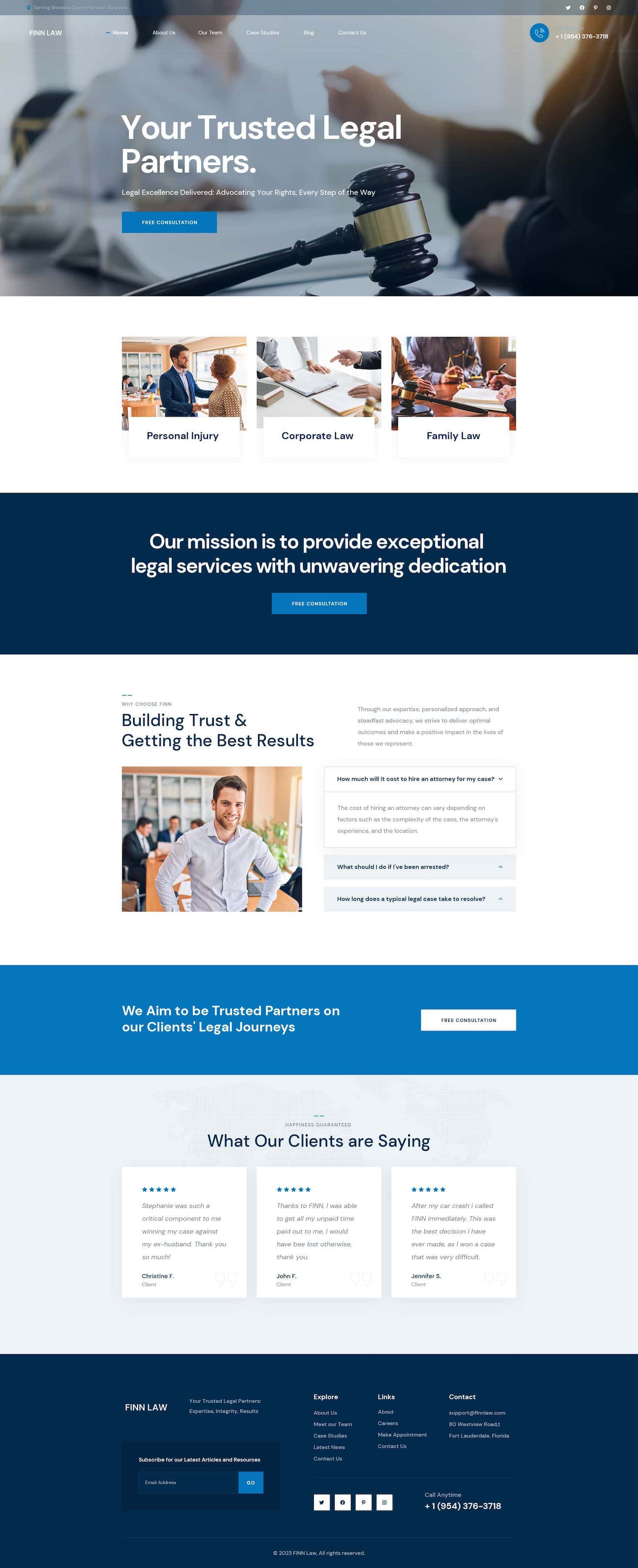 FINN LAW - Site Refresh branding design graphic design illustration logo typography ui ux vector web design