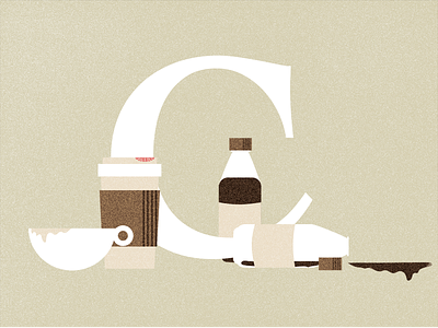 C is for...Caffeine caffeine coffee concept illustration soda typography