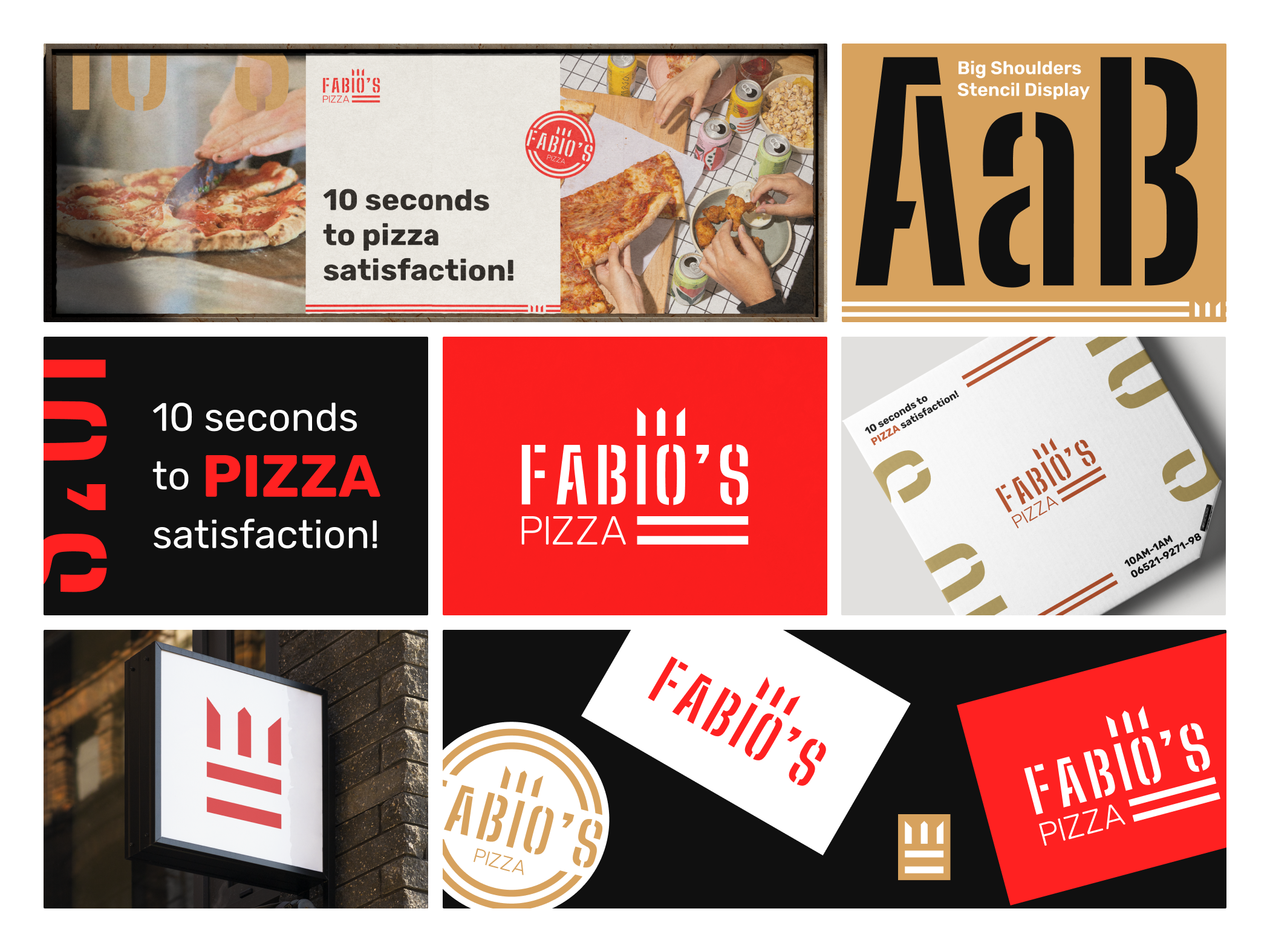 Fabio's Pizza - Brand Identity black brand brand guidelines brand identity brand style guide branding crown design food gold guidelines logo logo design logo guidelines pizza red restaurant style guide vektora visual identity