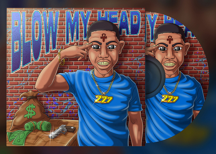 Album cartoon cover art, mixtape cover art, single cover by RAN Art