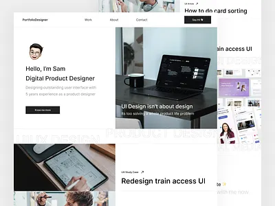 Portfolio Designer - Personal Website Design branding clean ui personal portfolio personal web personal website portfolio portfolio design product design product designer profile ui design uiux web design website website profiling