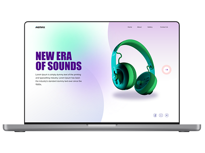 Headphone Landing app appdesign applucation art artwork branding design headphone illustration landing page music sound ui